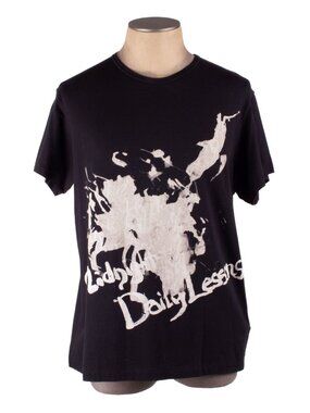 YOHJI YAMAMOTO POUR HOMME Black Cotton Graphic T-Shirt JP 3 L Made in Japan